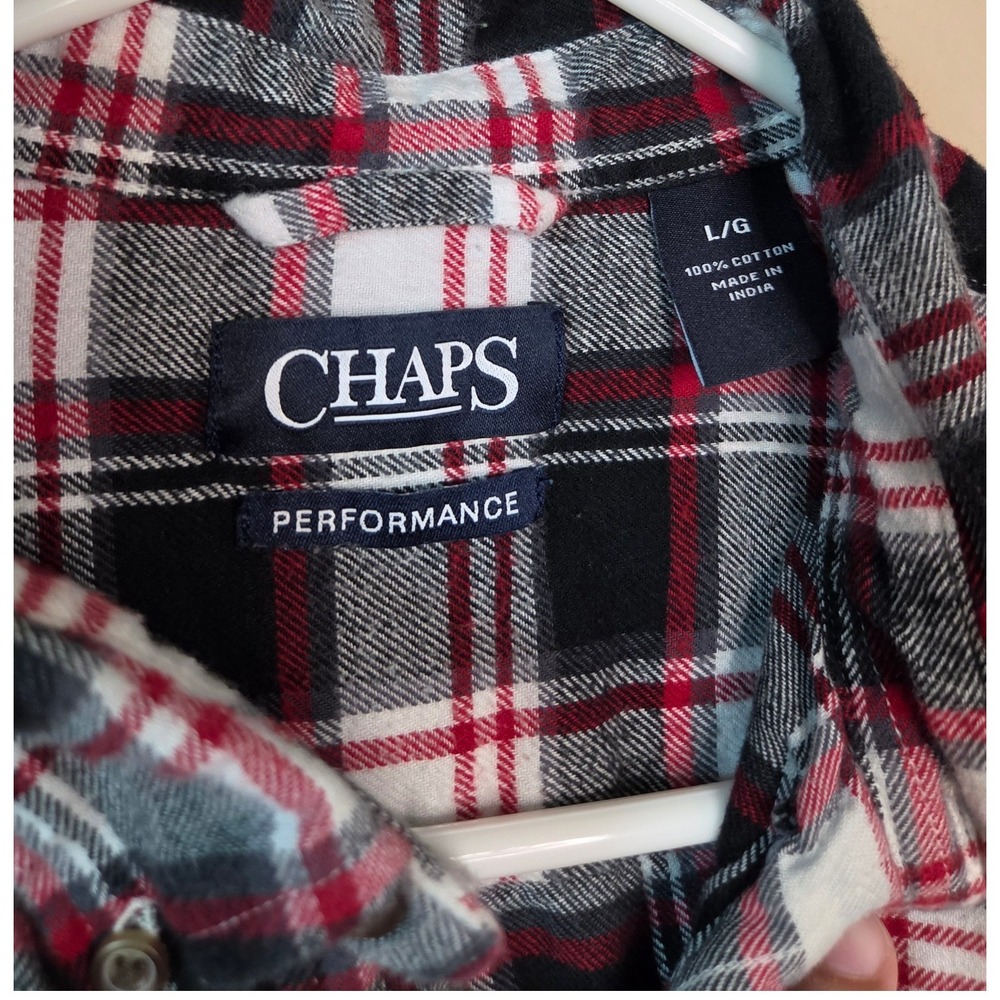 Chaps Men's Large Plaid Flannel Button Down Shirt - Picture 9 of 10
